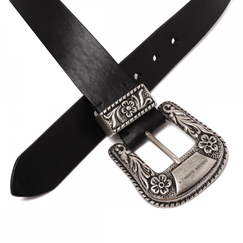 Black leather belt