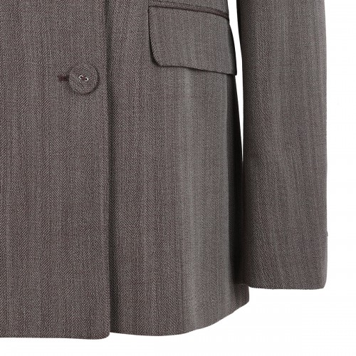 Beige chevron wool blend... 2