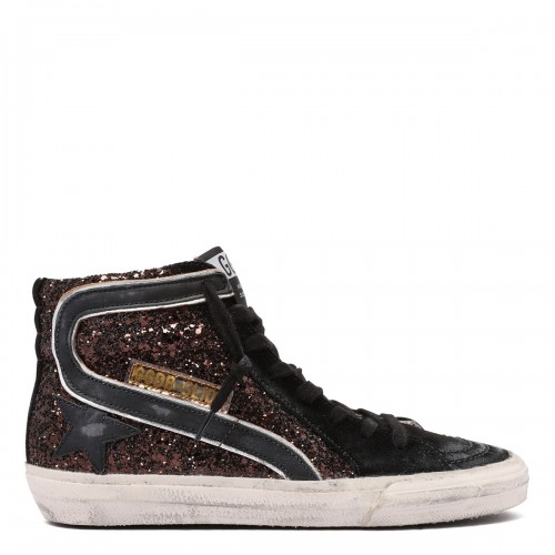 Slide brown glitter sneakers