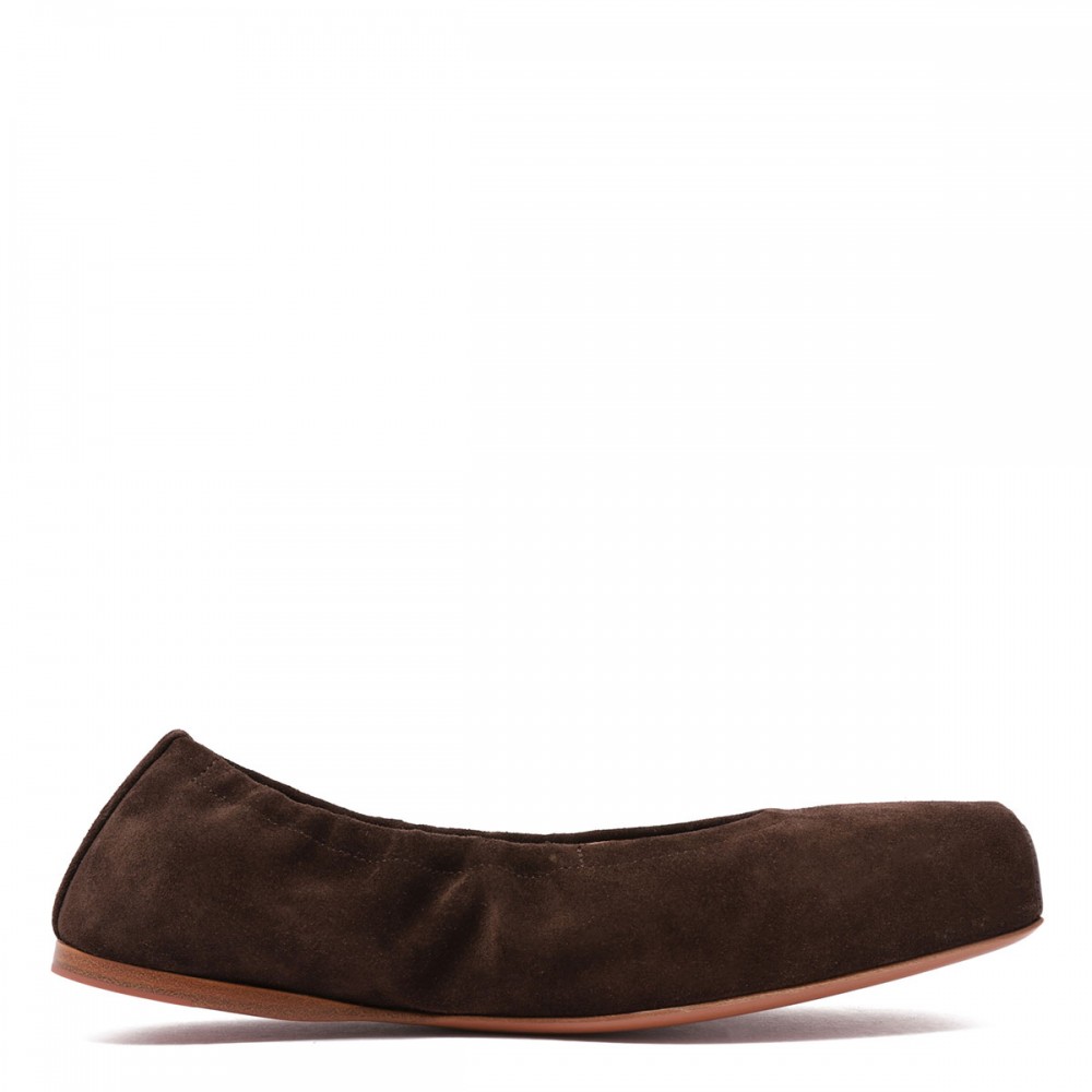 Suede square ballerinas