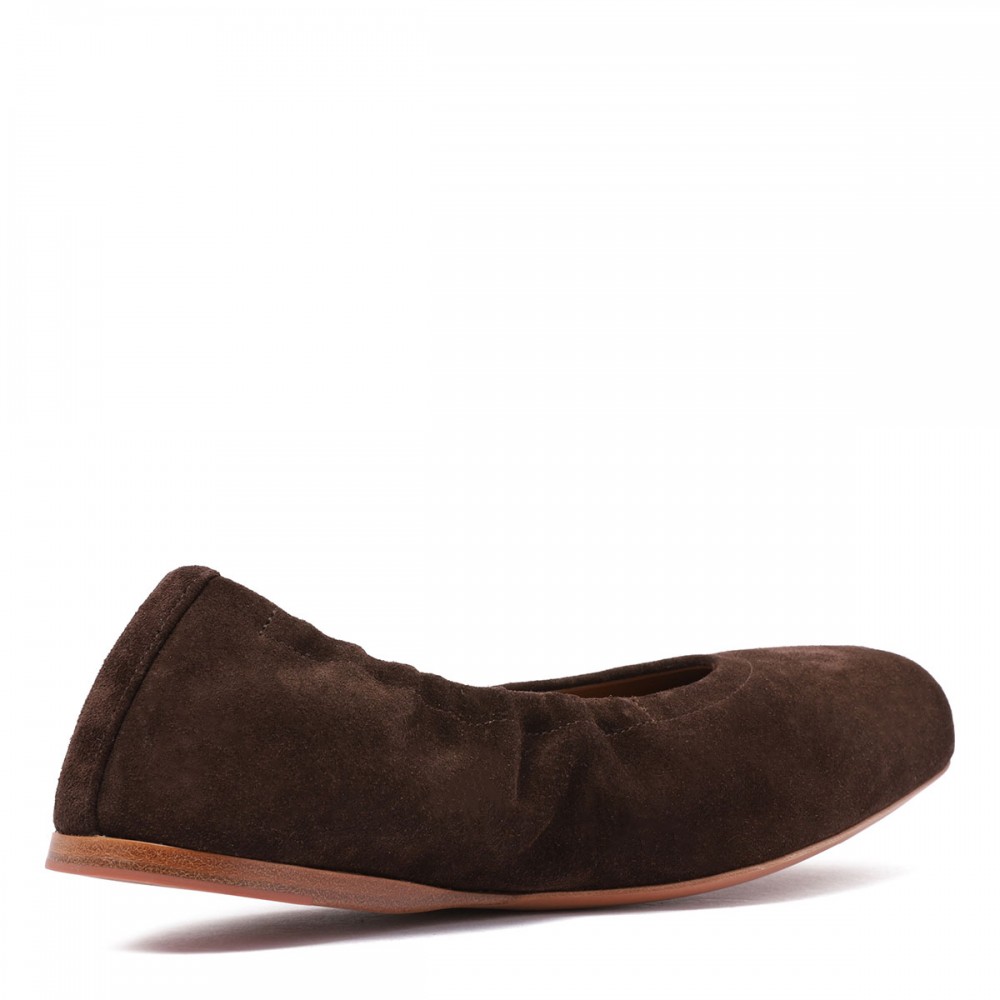 Suede square ballerinas