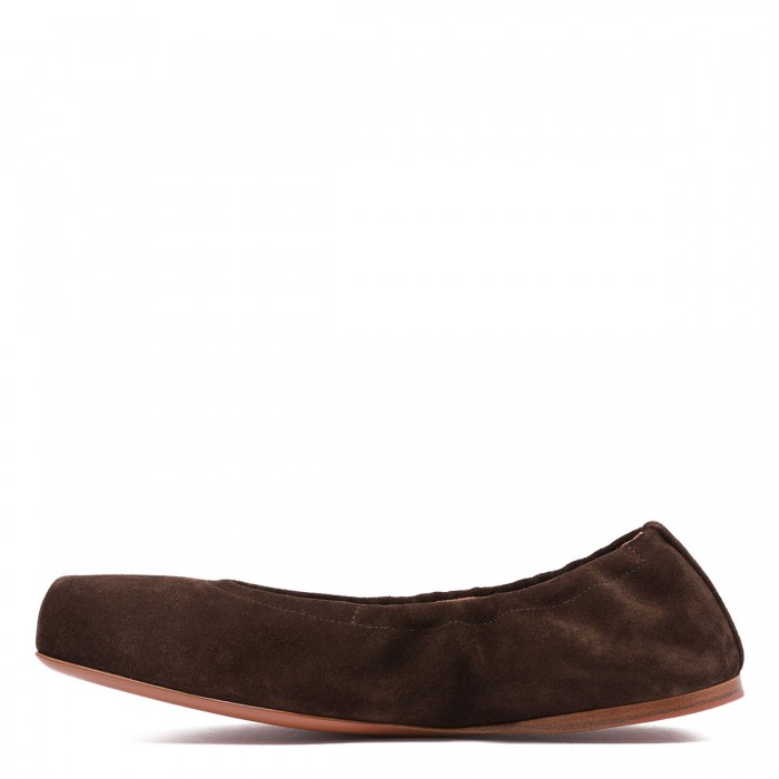 Suede square ballerinas