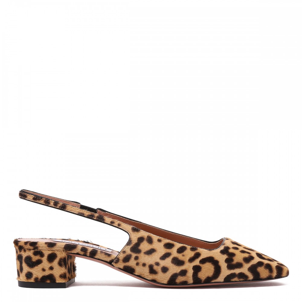 Ginza 35 leopard slingback pumps
