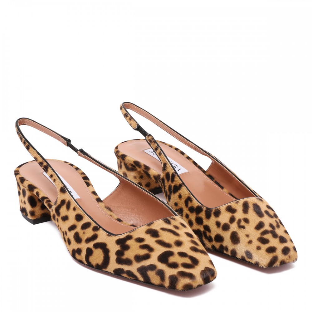 Ginza 35 leopard slingback pumps