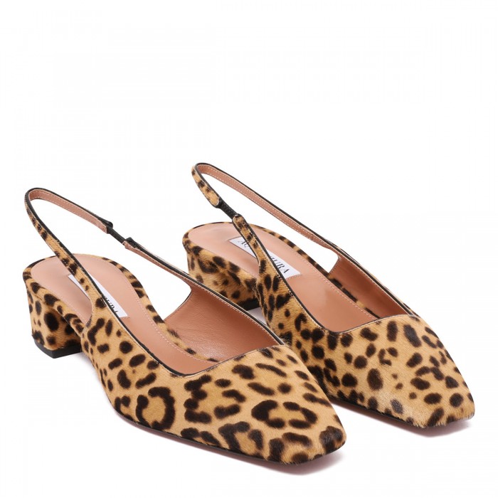 Ginza 35 leopard slingback pumps