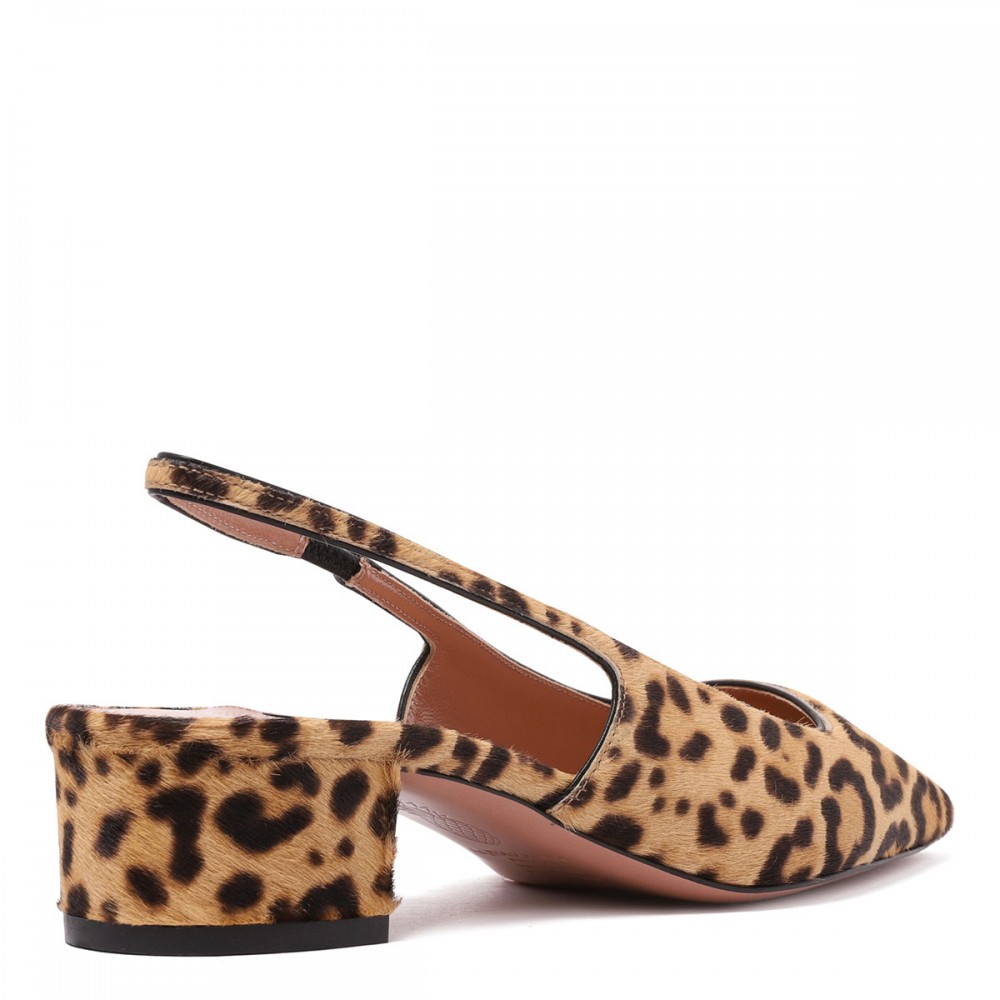 Ginza 35 leopard slingback pumps