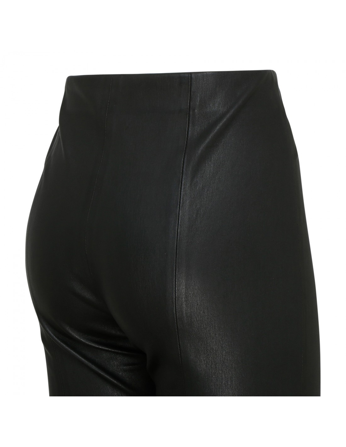 Stretch leather cropped leggings