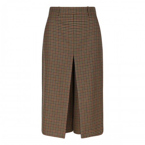 Check wool culottes