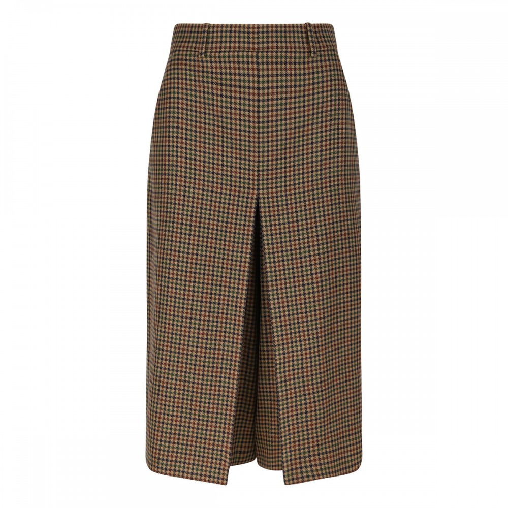 Check wool culottes