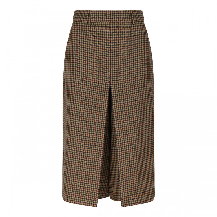 Check wool culottes