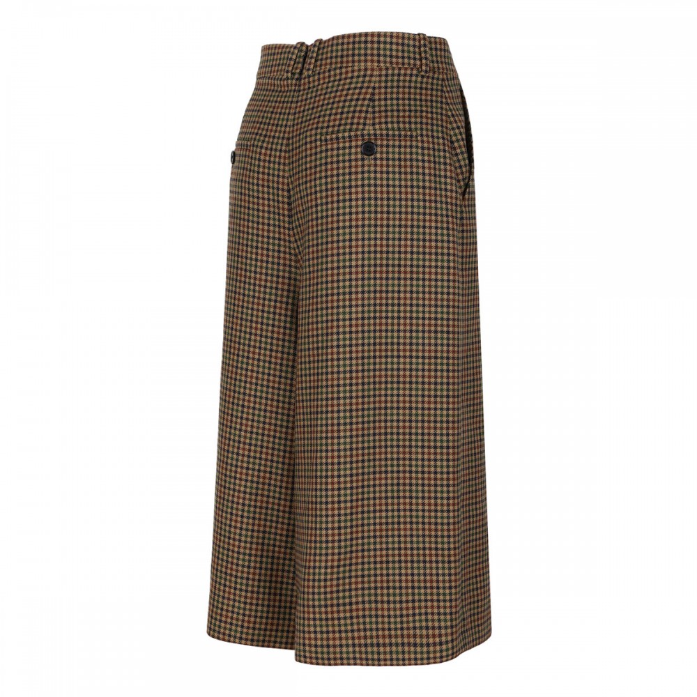 Check wool culottes