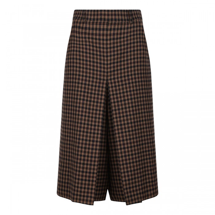 Check wool culottes