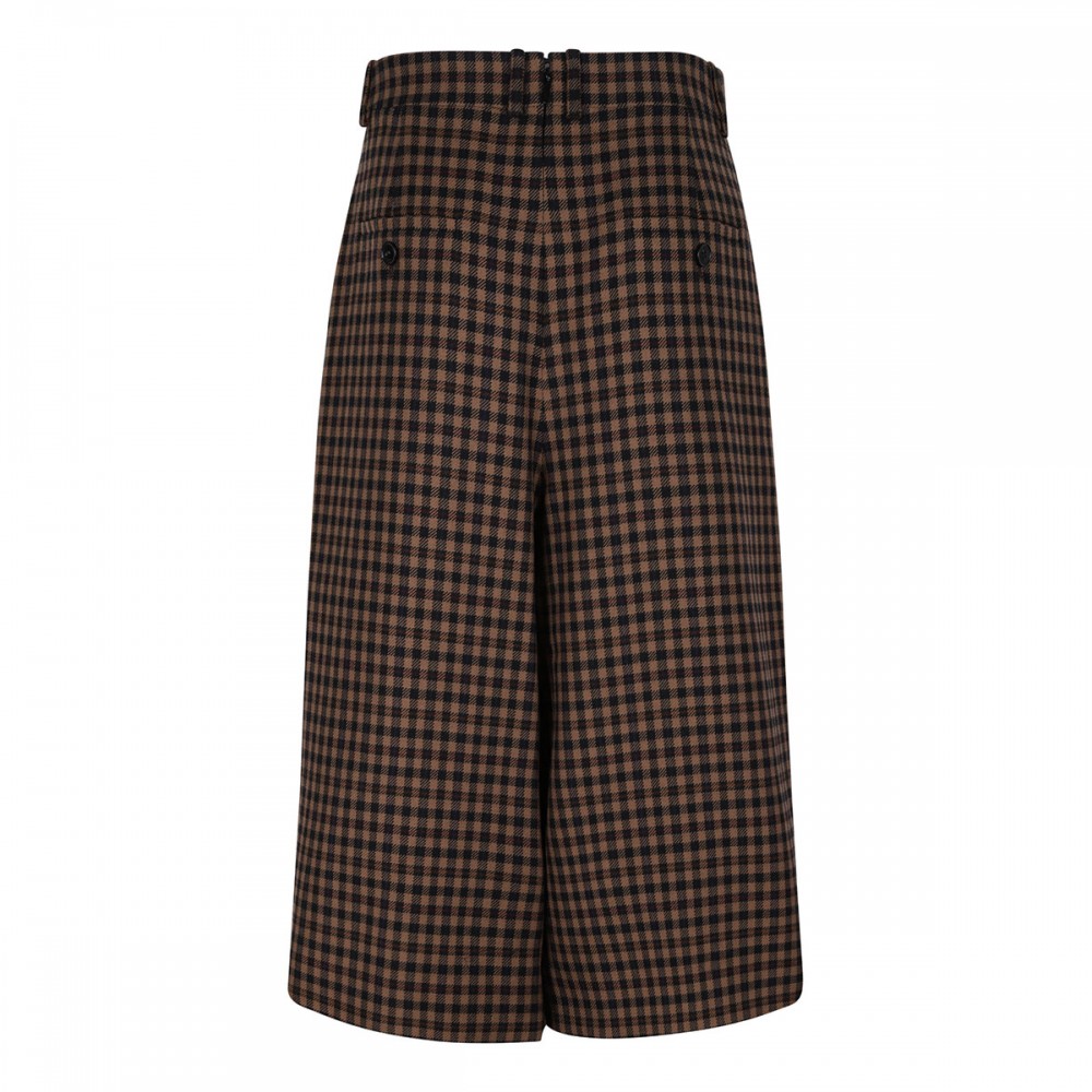 Check wool culottes