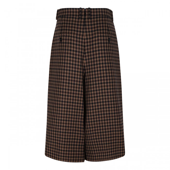Check wool culottes