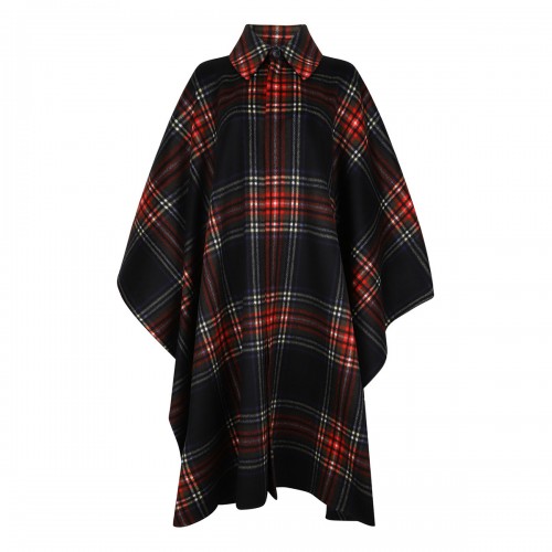 Check cashmere cape