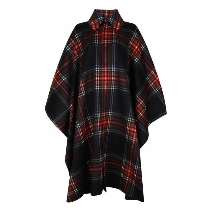 Check cashmere cape