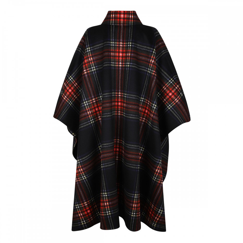 Check cashmere cape