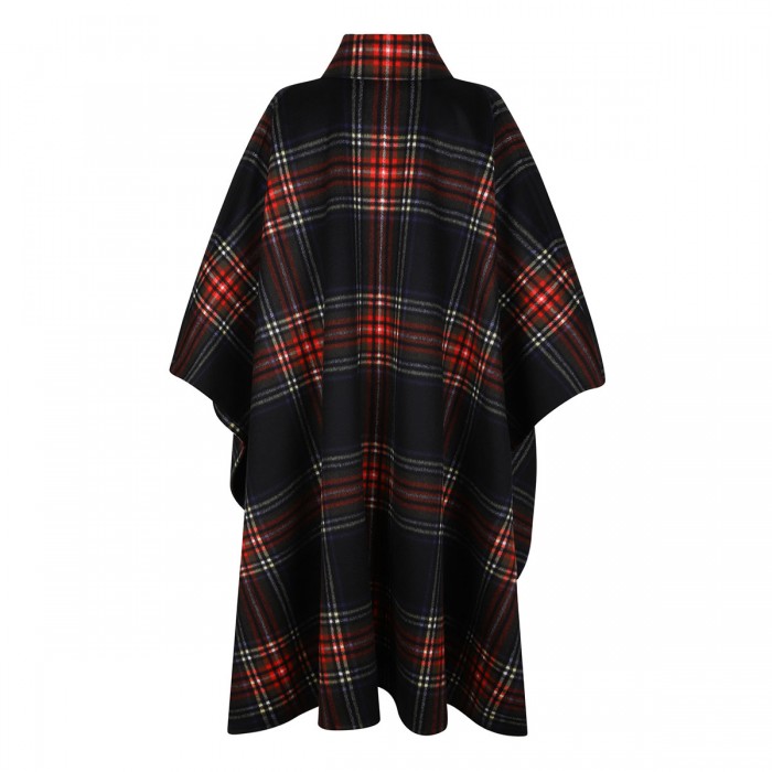 Check cashmere cape