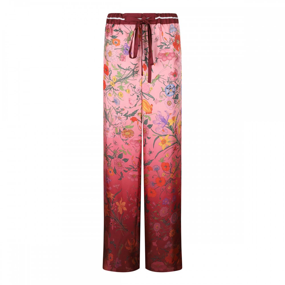 Printed silk pants