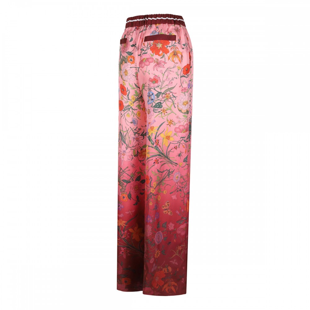Printed silk pants
