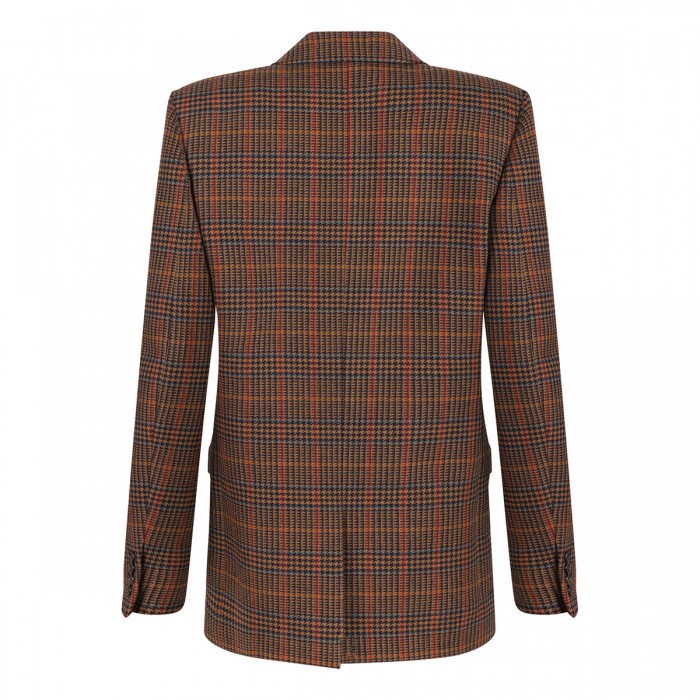 Houndstooth wool blazer
