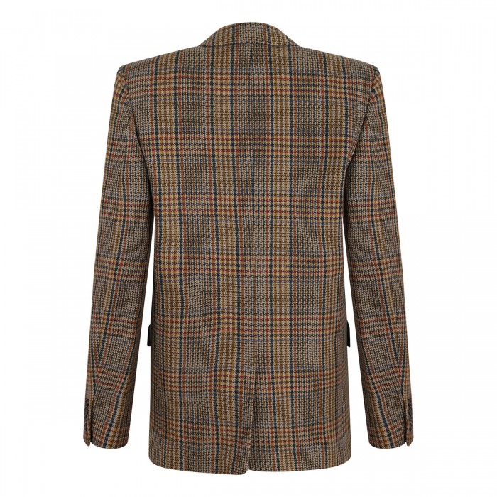 Houndstooth wool blazer
