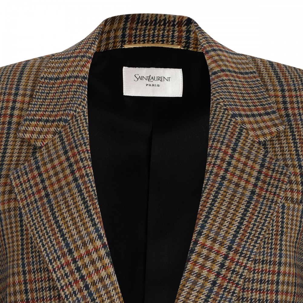 Houndstooth wool blazer