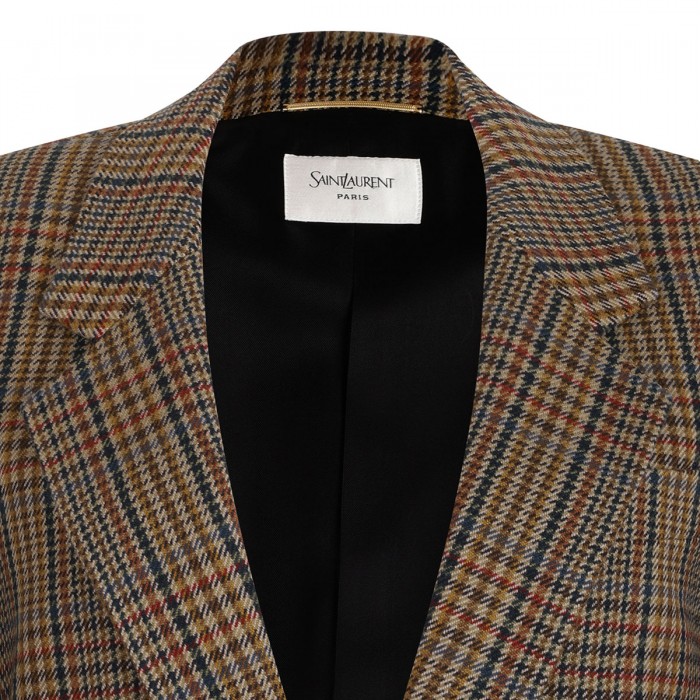 Houndstooth wool blazer