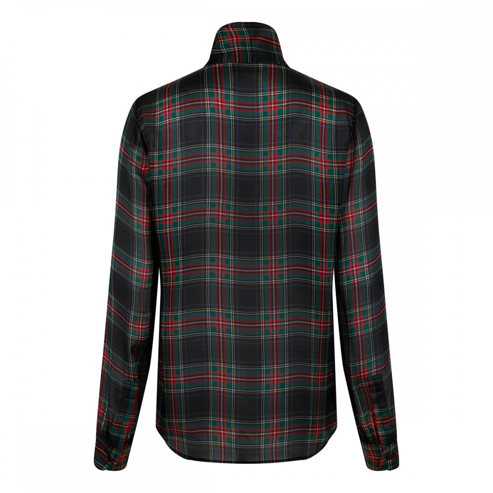 Tartan lavallière blouse