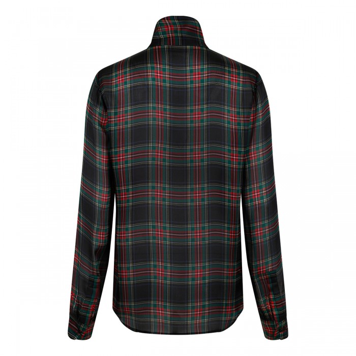 Tartan lavallière blouse