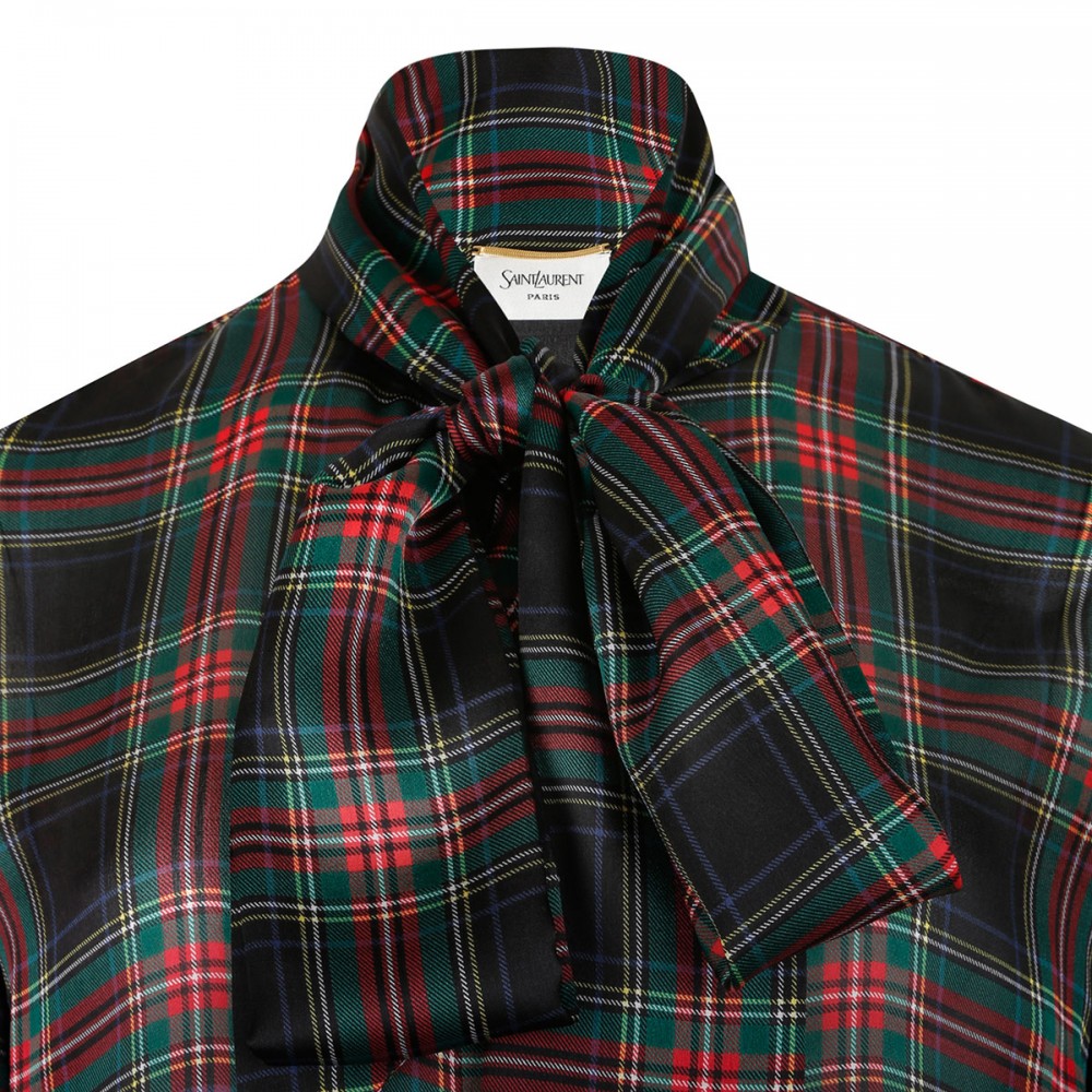 Tartan lavallière blouse