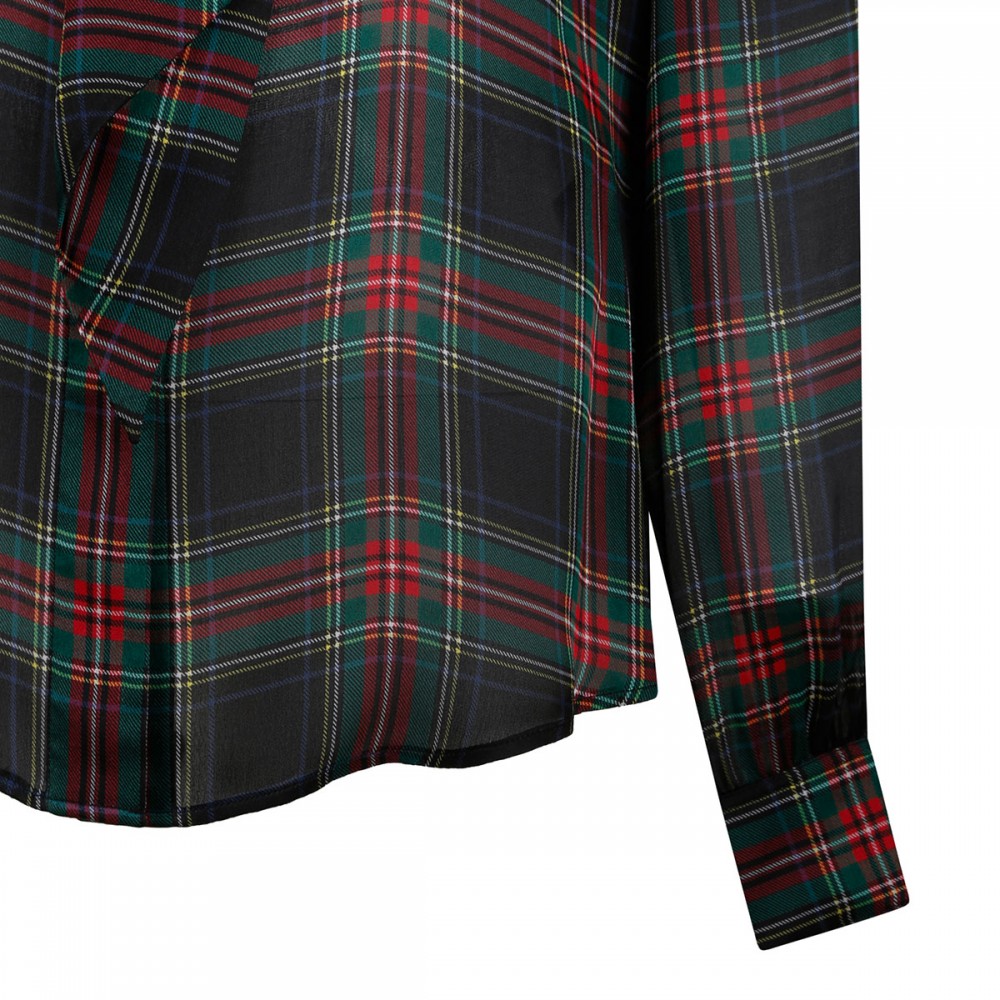 Tartan lavallière blouse