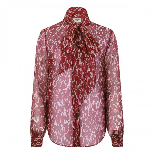 Printed sheer silk shirt