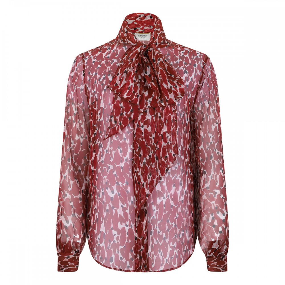 Printed sheer silk shirt