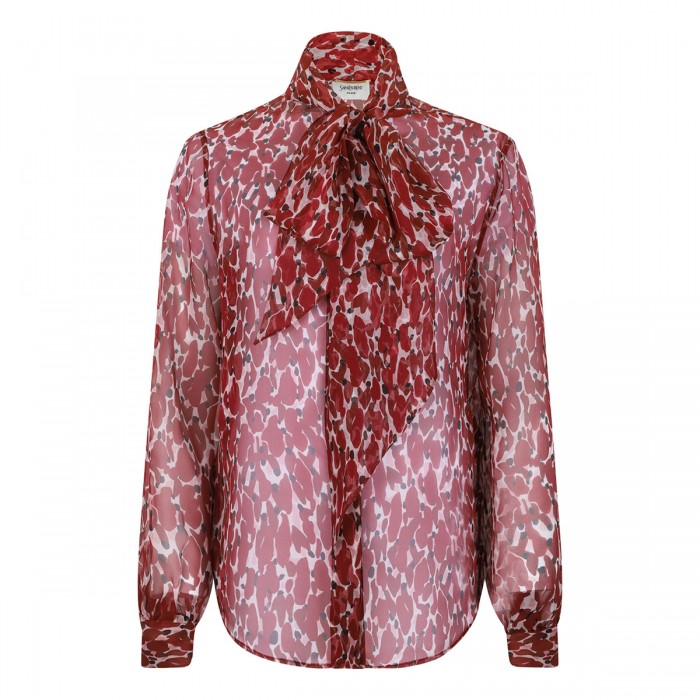 Printed sheer silk shirt