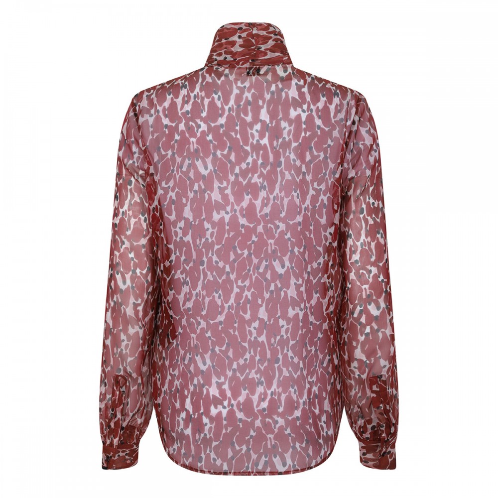 Printed sheer silk shirt