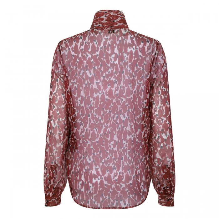 Printed sheer silk shirt