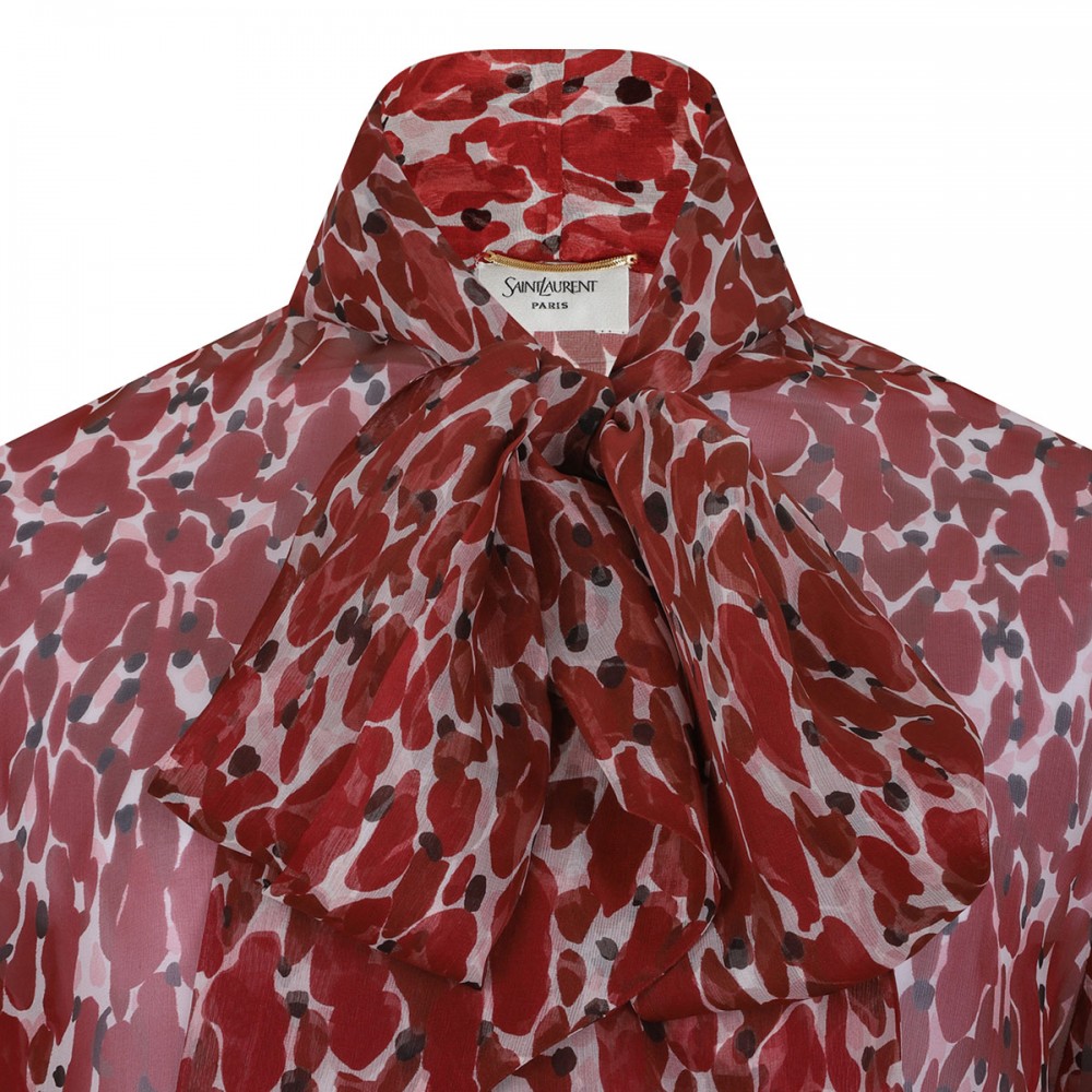 Printed sheer silk shirt