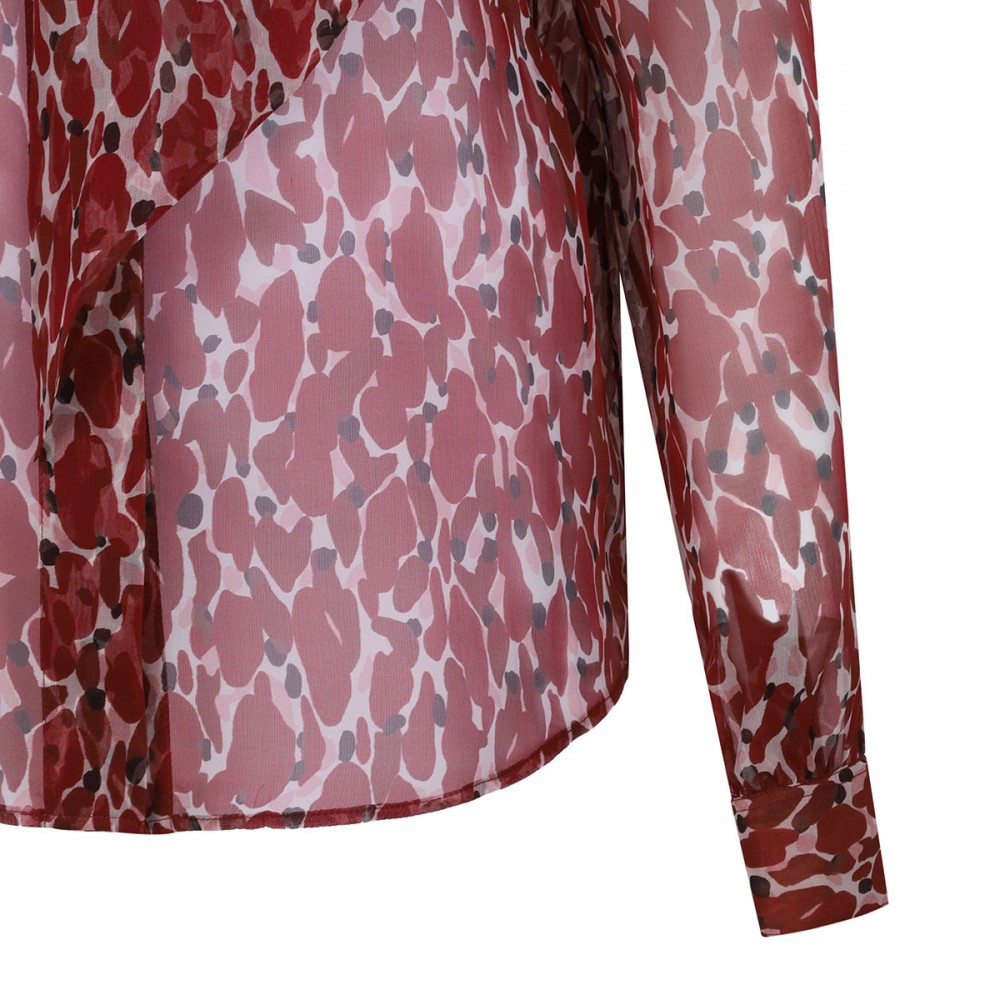Printed sheer silk shirt