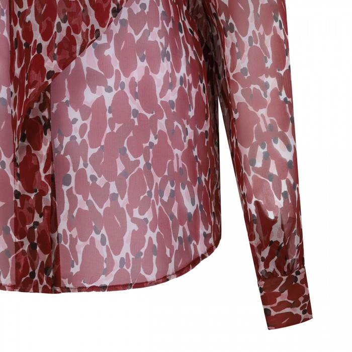 Printed sheer silk shirt