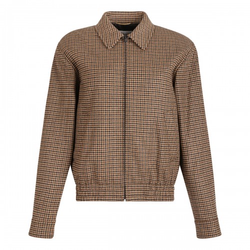 Puppytooth wool blouson jacket