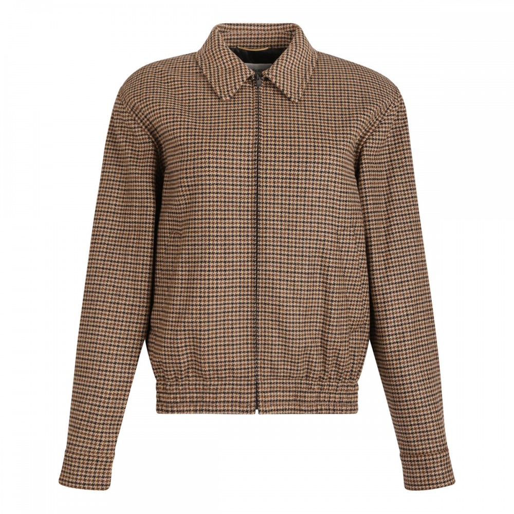 Puppytooth wool blouson jacket