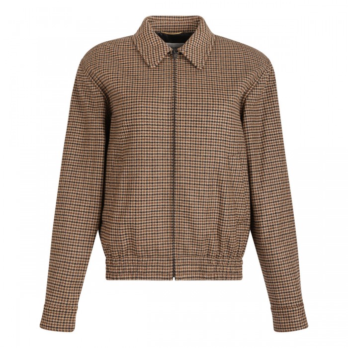 Puppytooth wool blouson jacket