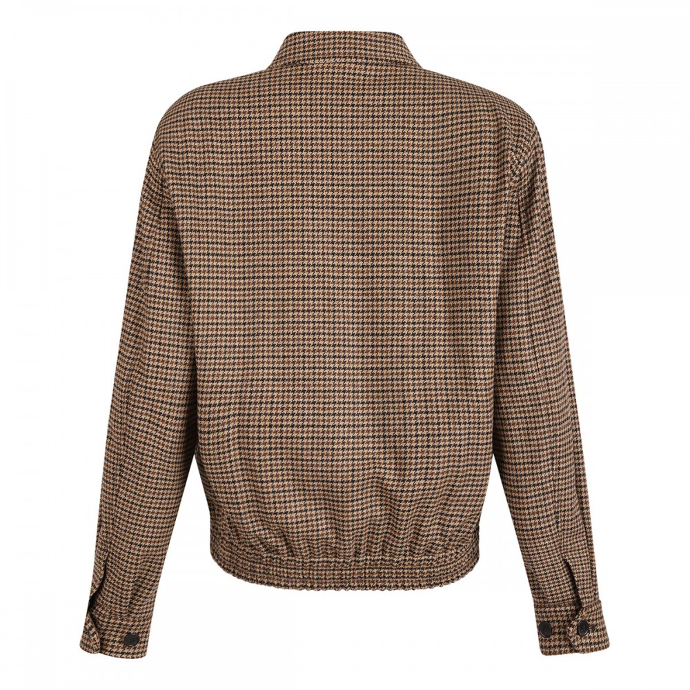Puppytooth wool blouson jacket