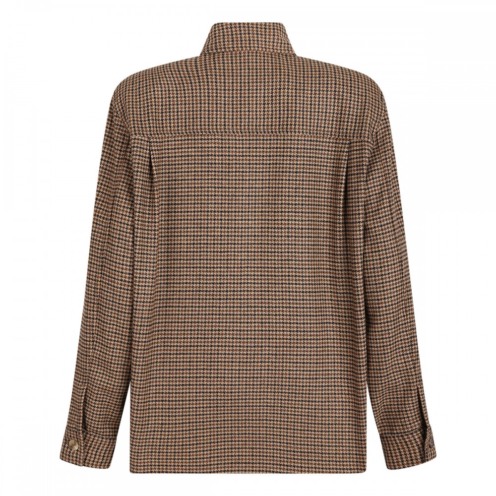 Puppytooth wool blend overshirt