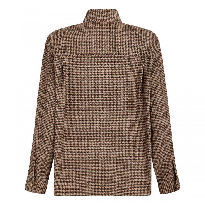 Puppytooth wool blend overshirt