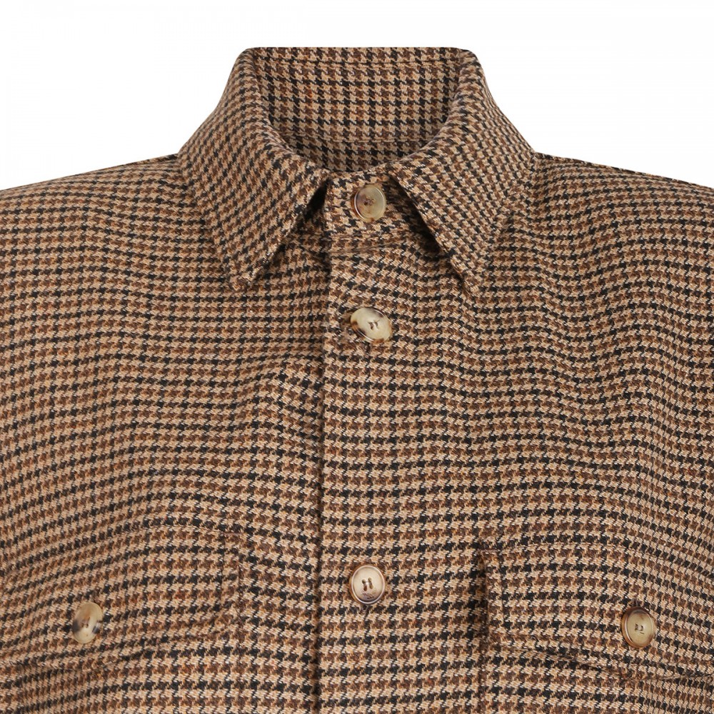 Puppytooth wool blend overshirt