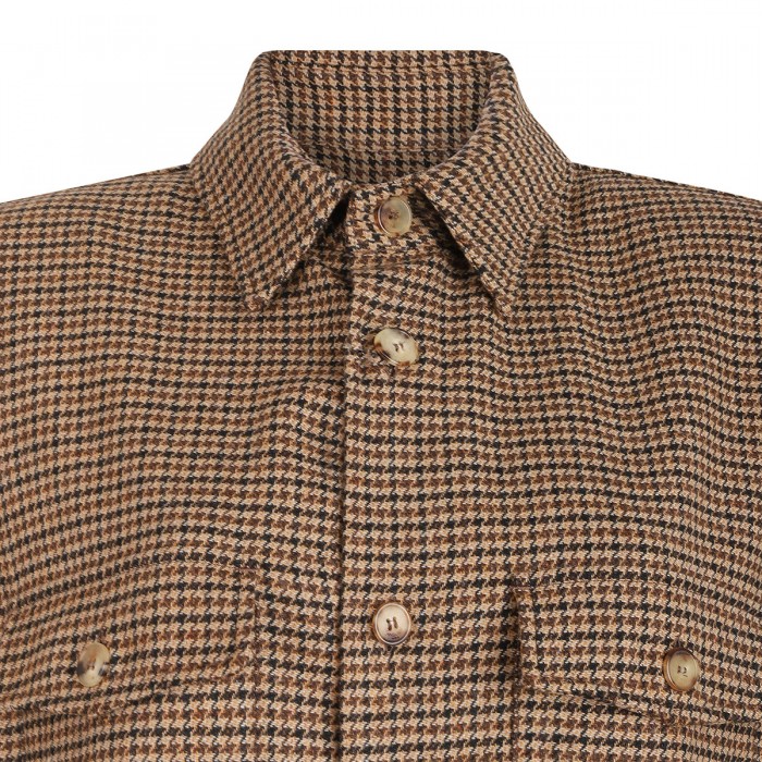 Puppytooth wool blend overshirt