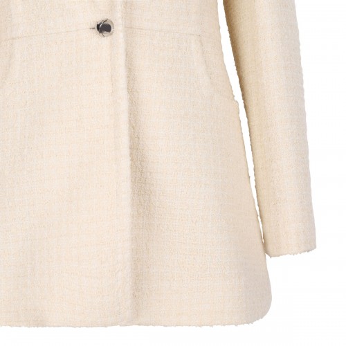 Wool blend tweed long jacket 2