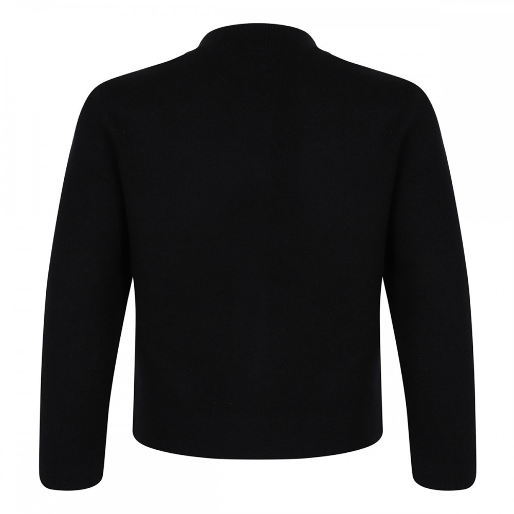 Wool-blend shrunken snap cardigan